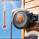 Mars Villa Retractable Garden Water Hose Reel for Outside, 1/2 IN x 65 FT | Auto-Rewind & Any Length Lock, 180° Swivel Bracket, Wall Mounted, Slow Return, 10 Spray Patterns, UV-Resistant