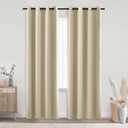 KOUFALL Beige Black Out Curtains 84 Inches Long,72 Wide 70-80% Blackout Curtains for Bedoom Living Room