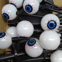 6 Pack Solar Eyeball Lights for Halloween Decorations Outdoor, 36 LED Green Eyeball Solar Halloween Lights, Waterproof Swaying Firefly Lights with 2 Modes for Pathway Patio Yard Lawn Garden Decor