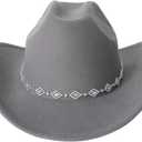 Verdusa Women's Western Cowboy Hat Rhinestone Wide Brim 2026 Cowgirl Hat