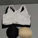 Women's Zip Front Sports Bra Wireless Post-Surgery Bra Active Yoga Sports Bras (Large, Black+White-2 Pack)