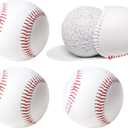 Standard Size Adult Baseballs - 9 inch Unmarked & Faux Leather Covered Training Ball Practice Baseball for League Play, Pitching, Hitting, Batting, Fielding, Autograph (3)