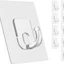 Large Adhesive Hooks, 10 Pack Heavy Duty Utility Hooks for Hanging 33lb, Damage Free Sticky Hanging, No Trace Self-Adhesive Wall for Kitchen Bathroom Office Multiple Uses