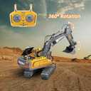 Remote Control Bulldozer - 11 Channel RC Dozer Front Loader Toy with Light and Sound - 1/24 Full Construction Vehicle Toys for Kids Age 6 7 8 9 10 and Up Years Old