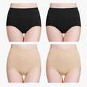 wirarpa Women's Cotton Postpartum Underwear High Waisted Ladies Panties Full Coverage Briefs 4 Pack Assorted Size medium