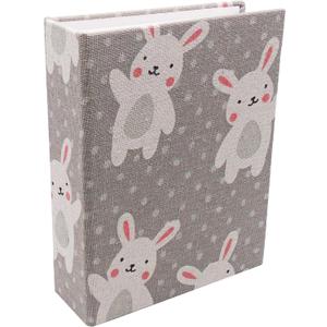 Small Photo Album for Kids, 100 Pockets 4x6 Bookshelf Baby Picture Album, Slip-in Linen Cover Photo Book for Family(Bunny) (Rabbit)