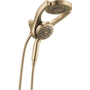 Delta Faucet 5-Setting HydroRain 2-in-1 Dual Shower Head with ProClean Spray, Gold Round Shower Head with Hose, Hand Held Shower Head, Champagne Bronze 75419CZ Delta Faucet 5-Setting HydroRain 2-in-1 Dual Shower Head with ProClean Spray, Gold Round Shower Head with Hose, Hand Held Shower Head, Champagne Bronze 75419CZ