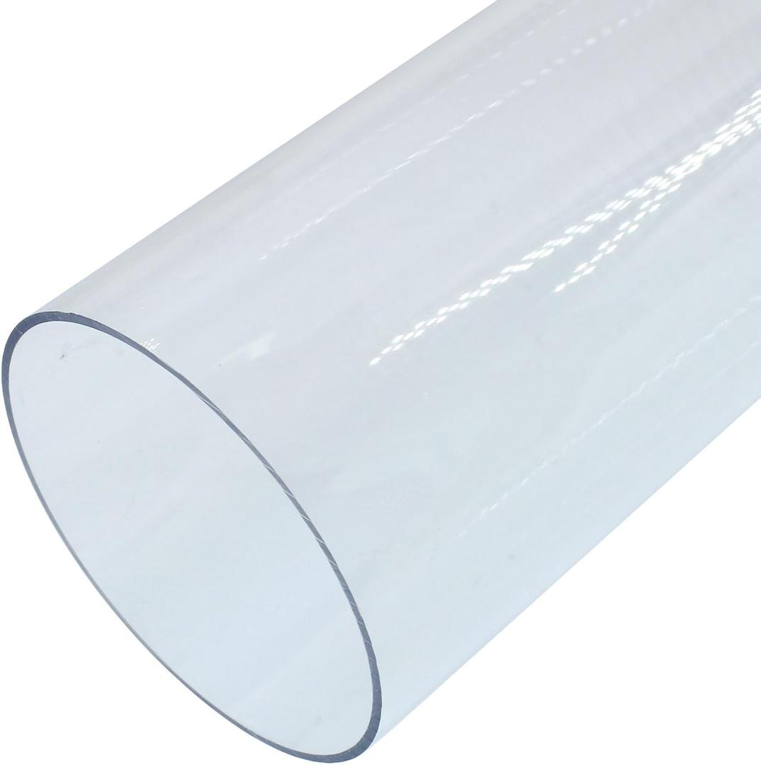 Piutouyar Round Clear Rigid Tubing Pipe,3 Inch (76 mm) ID x 3.15 Inch (80 mm) OD x 12 Inch (305 mm) Length Rigid Tubing Plastic Polycarbonate Tube
