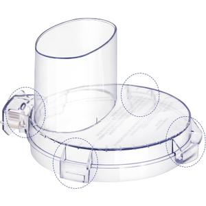 4 Locking Tabs DLC-117BGTXT-1 Food Processor Work Bowl Cover 7-Cup Compatible with Cuisinart DLC-10 Series, Fits Work Bowl FP-631AGTXT-1 Top with 4 Tabs