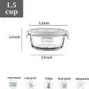 12oz Round Glass Food Containers With Lids, Small Round Glass Meal Prep Containers set,1.5 Cup Small Clear Food Storage Bowls BPA-Free, Microwave, Dishwasher, Freezer SafeWhite