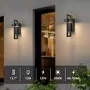 tewei LED Outdoor Wall Sconce Dusk to Dawn Outdoor Lighting, Modern Exterior Lighting Fixtures, Black LED Front Porch Lights Outside Wall Mount Lights for House, Hallway, Warm White 3000K, 2 Pack