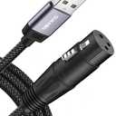 DUKABEL USB Microphone Cable, Upgraded XLR to USB-A Cable with 24bit/96KHz XLR Recording Cable for Podcasting Recording, 1.8M/6FT Mic Adapter for PC, Laptop