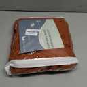 Terracotta Linen Curtains 84 inches Long 2 Panel Set Back Tab Rod Light Filtering Semi Sheer Rust Colored Curtains 84 inches Long Soft Thick Cotton Cloth Textured Boho Farmhouse Room Decor