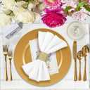 PROY 100 Pcs Charger Plates Bulk, 13" Gold Plate Charger for Dinner Plates, Round Wedding Chargers Plastic Dinner Plates for Table Setting Wedding Party Decoration, Smooth