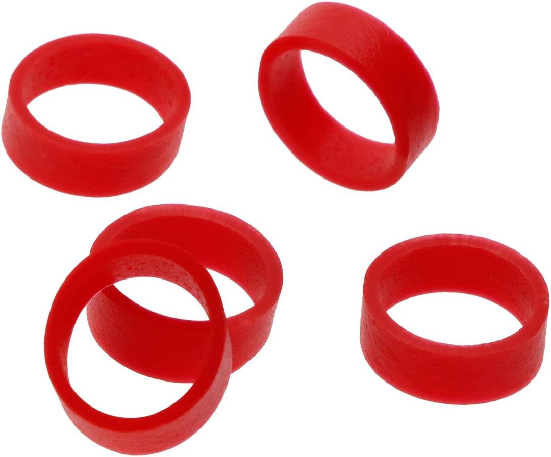 ONLYKXY 100 Pieces Silicone Cable Ties, Data Lines Silicone Cord Ties, Reusable Rubber Rings, Power Cable Tie Straps, Elasticity Coil Ring, Rubber bands (Red)