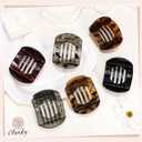 Obeoby 6 PCS Flat Hair Clips, Medium Flat Claw Clips French Hair Barrettes Accessories for Women Girls (Tortoiseshell)