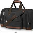 Wohlbege Duffle Bag for Travel,Overnight Weekend Gym Carry On Luggage Bag, 50L Canvas Travel Duffel Bag for Men Women, Expandable Spacious Travel Duffel Bag, Black