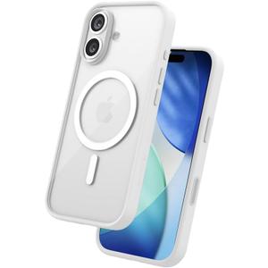 FLOLAB Surtect Tri-Fusion Magnetic for iPhone 17 Case Protective Slim Design Magsafe Compatible Military Grade - White Clear