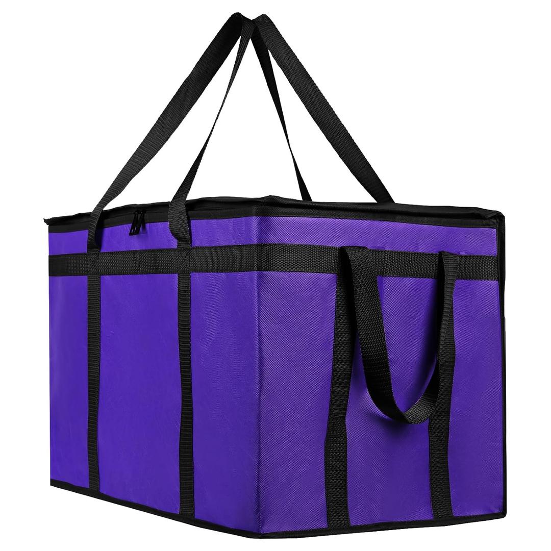 Musbus 1 PACK Purple Extra Large XXXL Insulated Food Delivery Bag Cooler for DoorDash - Keep Food Warm, Catering Shopper Hot