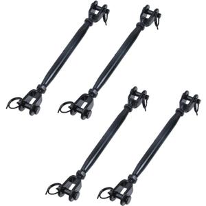 Antrader M4 Turnbuckle Jaw and Jaw Turnbuckle,Stainless Steel Turnbuckles for ables Wire Rope Tensioner,Black,4Pcs