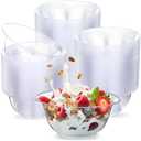 Potchen 50 Packs 8.5 oz Clear Plastic Bowls Disposable Plastic Bowls for Parties Weddings Serving Container for Candy, Soup, Dessert, Salsa, Ice Cream, Popcorn, Chip