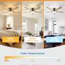 VOLISUN 52 Inch Ceiling Fan with Lights Flush Mount, Low Profile Ceiling Fans with Lights, Remote&APP Control,Dimmable 22W LED Light,Queit&Reversible Fan, Brown Ceilings Fans for Bedroom, Living Room