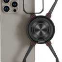 OATSBASF X Case for iPhone 16 Pro 6.3, with Kickstand 360 Rotatable Magnetic Stand, Frameless Slim Shockproof Protective Metal Bumper Phone Case, Black