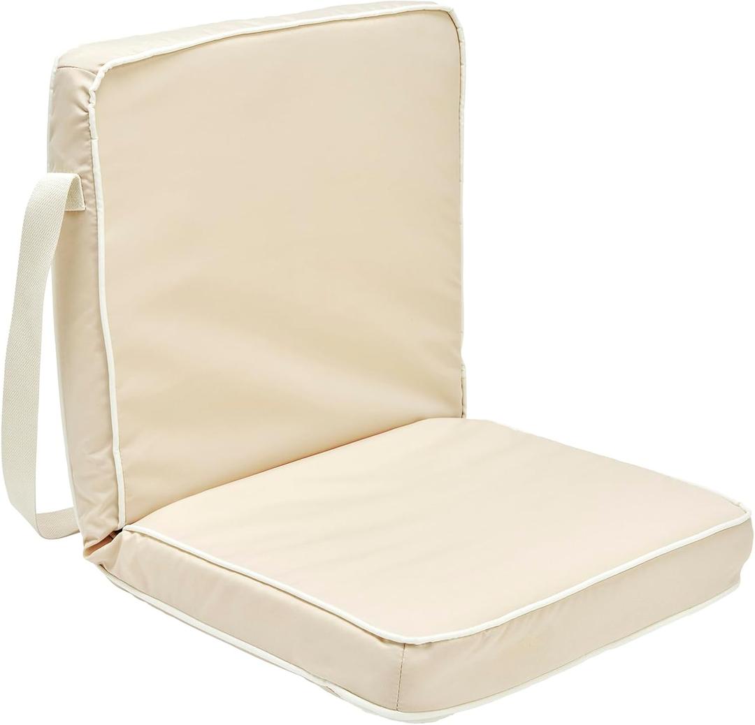 SUNNYLiFE Take Anywhere Folding Chair, Outdoor Portable Lounging Seat, 6 Adjustable Reclining Settings, Steel Frame, Polyester Fabric, Water Resistant, 38.19 x 19.69 x 3.15 inches, 1.82 lbs, Oyster