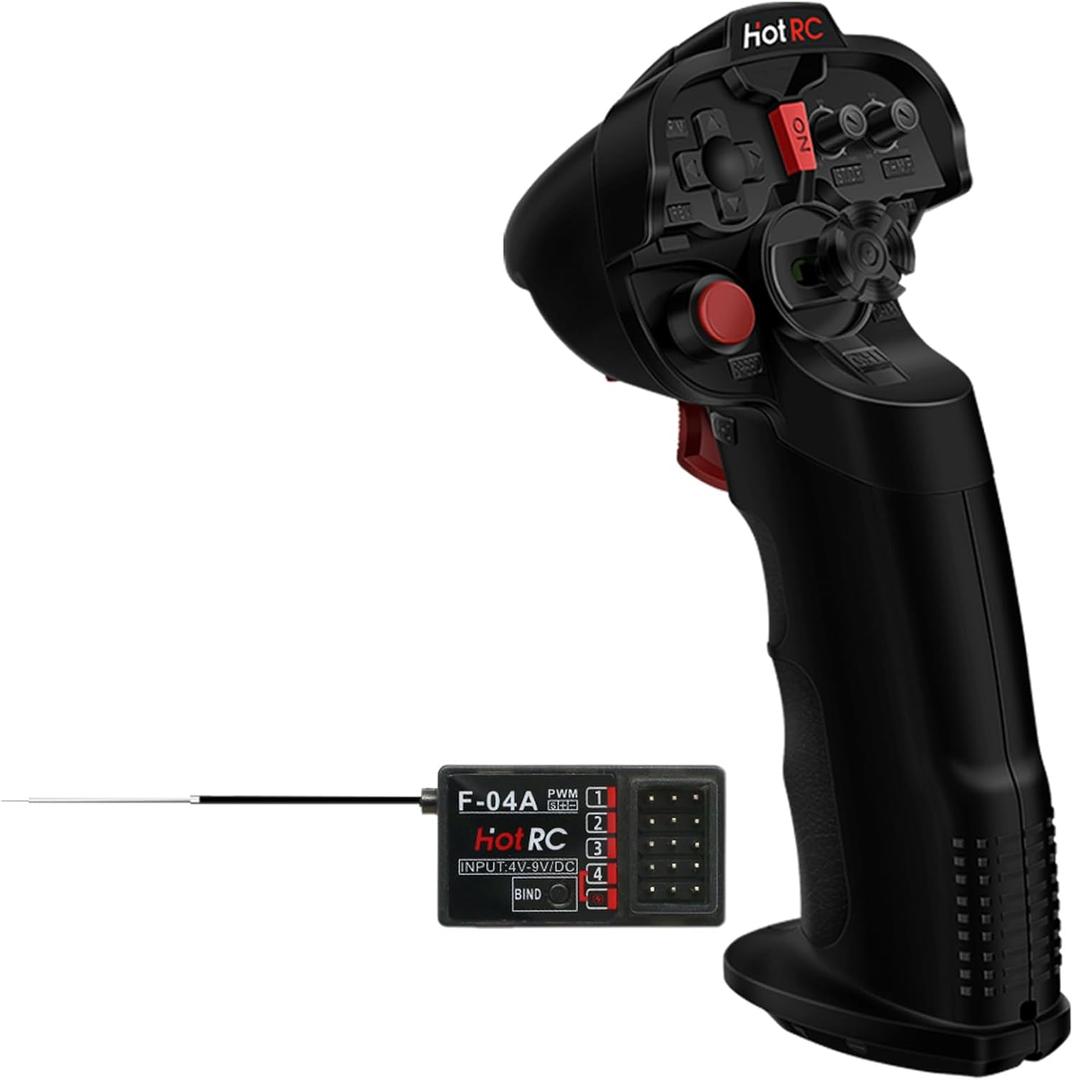 HotRC DS-4A 2.4G 4 Channel Single Hand RC Radio Transmitter with 4Ch F-04A Receiver