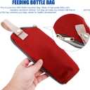 Kisangel Portable Baby Feeding Bottle Warmer Insulated Milk Transport Bag with Stroller Hook Travel Cooler Tote for Breast Milk and Formula Bottles 9.44X6.29X3.14 Inch