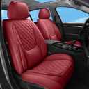 Car Seat Covers Full Set Red, Luxury Faux Leather Waterproof Non-Slip Women Seat Protector Universal Fit for Most Cars SUVs Trucks Pick-ups,Car Interior Accessories (Red-Full Set)