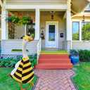 Huhumy Spring Bee Goose Outfit for 23'' Porch Goose Clothes Cement Statue Cute Costume with Bee Wings for Spring Summer Garden Decor Outdoor Lawn Yard Patio Seasonal Party