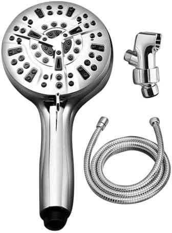 Shower Head, High Pressure Handheld Shower Head with 10 Settings Spray Modes and Sprayer, for Home Hotel Bathroom