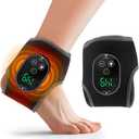 Cordless Foot Massager with Heat,3000mAh Portable Ankle Warmer Wrap,Ankle Brace 4 Heat & 3 Vibration Levels, Rechargeable Foot Relax for Men Women, Gift for Elderly (Black)