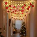 Soulchen Christmas Hallway Ceiling Decorations Kit Includes 131.24 ft Fairy Lights with 320 LEDs and Hooks 24 Pcs Balls Ornaments Christmas Decor for Xmas Holiday Party Indoor Outdoor