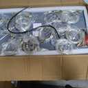 6-Light Farmhouse Chandelier Clear Glass Shade Linear Pendant Hanging Lighting Fixture