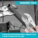 DURATECH 10-Inch Locking Pliers, Premium Cr-V Construction, Curved Jaw Locking Pliers with Wire Cutter, Fit for Clamping Twisting Welding