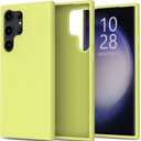 bemal for Samsung Galaxy S25 Ultra Case - Smooth Silky Liquid Silicone - Slim Fit Soft Microfiber Lining - Designed for Women and Girls - Shockproof Protective Phone Cover 6.8"- Yellow Green