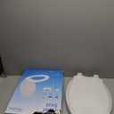 Huttdmel Elongated Toilet Seat 18.5", Soft Close Quiet Lid, Top & Bottom Mount, Never Loosen Hinges, Easy Install, Heavy Duty PP No Yellowing, Fits Standard Elongated Toilets, White