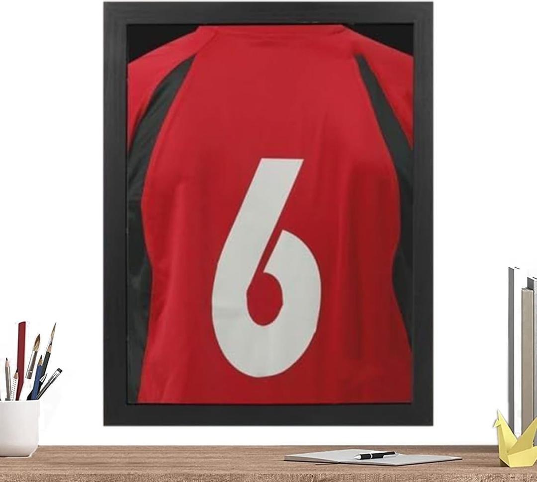 Sports Shirt DisplayFrame - 18x24 Inch Sports memoraabilia Frame, Acid-Free Backing, Premium , Basketball Shirt Wall Display Frame | Athletic Collectors Framee