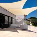 Patio Paradise 20' x20'x 20' Beige Sun Shade Sail Triangle Canopy - Permeable UV Block Fabric Durable Outdoor 