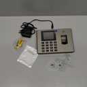 MIKONIYA Time Clock,Attendance Machine with Fingerprint,Time Clocks for Employees Small Business,Password Punching in One,2.4 inch TFT Color Screen,with 16G U-Disk (Golden)