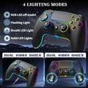 SZDILONG Wireless Controller with 7 Colors RGB Light for PS5 Pro/Slim,MAC,iOS,Steam,PC Windows/Android 10 and Above, Support Turbo/Programmable/Microphone/Dual Vibration, with 3.5mm Audio Jack, Black