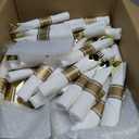 BESTVIP 525PCS Gold Plastic Dinnerware Set for 75 Guests, Disposable Plates for Party, Include: 150 Plastic Plates, 75 Pre Rolled Napkins with Gold Silverware, 75 Cups for Christmas, Halloween