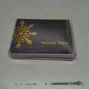 Winoo Design Heavy Duty Christmas Thank You Cards Boxed with Envelopes - 20 PK - 4x6 Inches Assorted Thank You Cards with Envelopes Bulk Black Xmas Greeting Cards Luxury