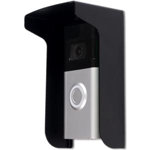 Outdoor Black Doorbell Rain Anti-Glare Cover, Steel Weather-Blocking Camera Cover Glare Sun Shade Protection for Most Video Doorbells(Inward fold)