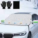 Windshield Sun Shade Cover for Car, Frost Guard, Ice and Snow Protection, UV Reflective, All-Weather, Foldable, Fits Most Vehicles, Blocks Heat and Sun Glare, for Summer and Winter Use
