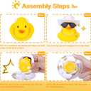 Yellow Duck Dashboard Decorations Mini Rubber Ducks Car Ornament Accessories with Mini Cowboy Hat Swim Tube Necklace and Sunglasses for Car Dashboard Home Office(N22)