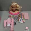 44Pcs Hair Styling Doll Head Toys for Girls, Kids Makeup Hair Salon Pretend Play Styling Kit with Hairdryer, Straightener, Beauty Hair Toy Christmas Birthday Gift for Toddler Girls 3 4 5 6+