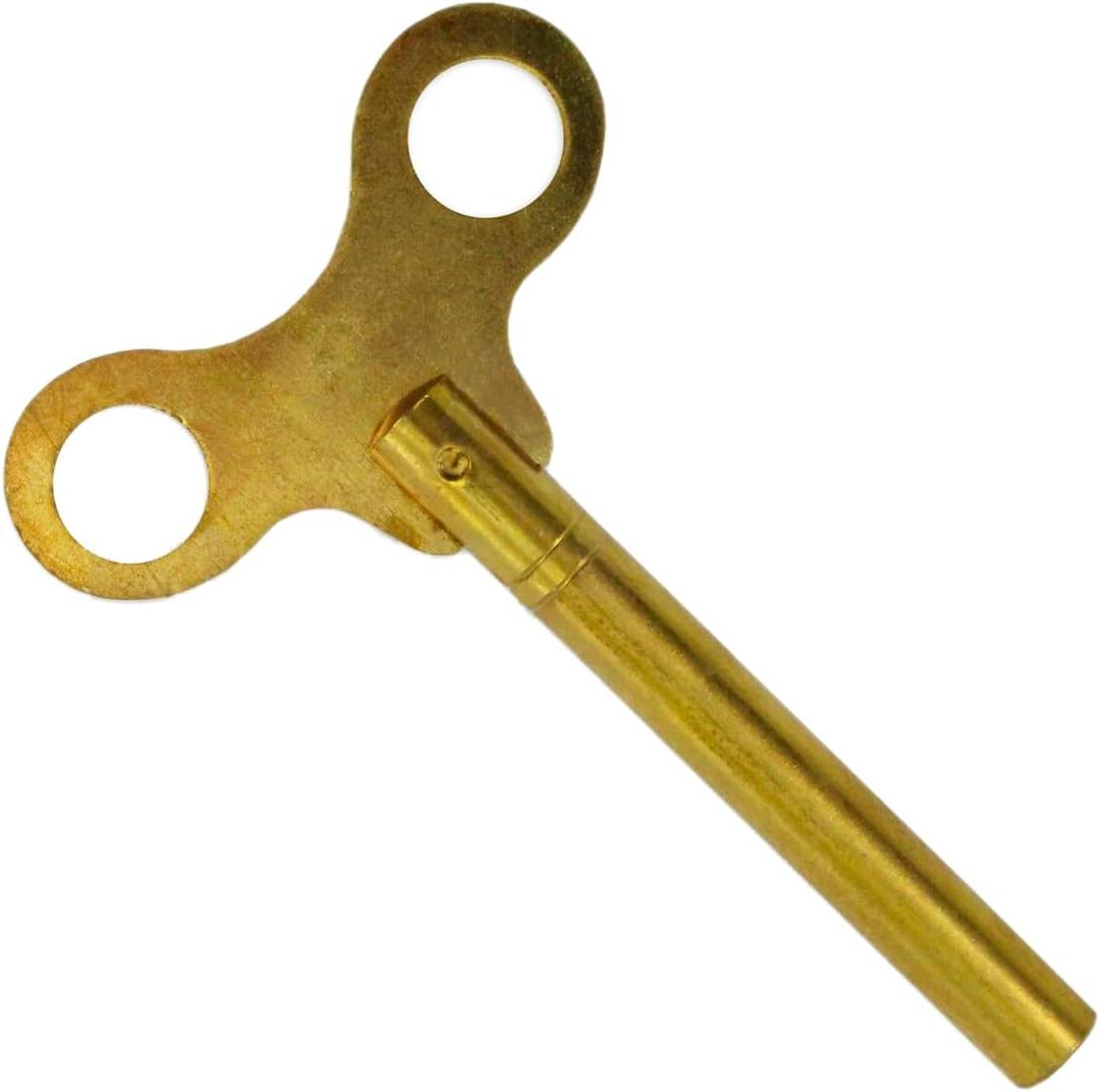 Extra Long Brass Universal Clock Winding Key for Antique Vintage Clocks - Key for Mechanical Clock (Key No. 4-3.25mm I.D.)